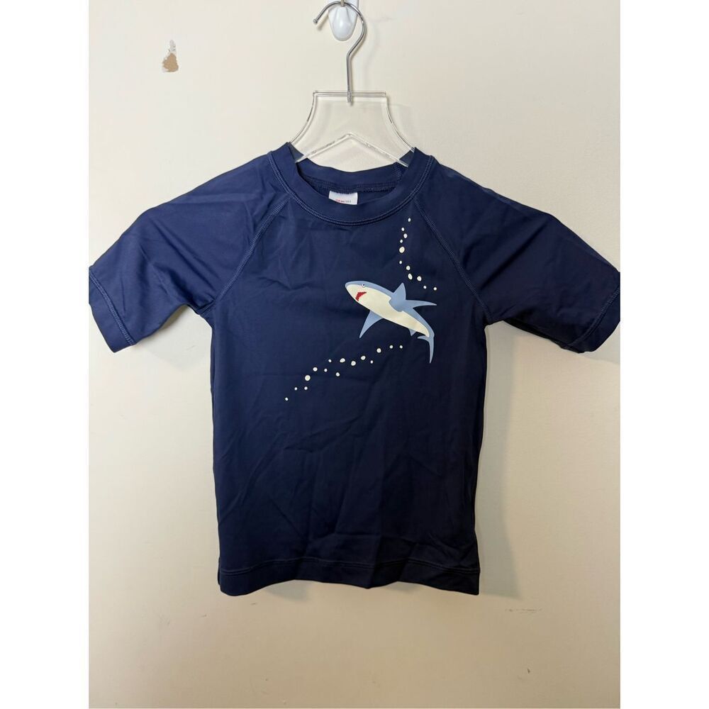 Hanna Andersson Youth Sunblock Art Rash Guard Shark Ocean Graphic Size 110/5